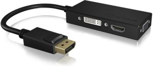 Adapter AV Icy Box DisplayPort - HDMI - D-Sub (VGA) - DVI-I czarny (IB-AC1031) 1