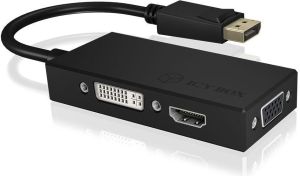 Adapter AV Icy Box DisplayPort - HDMI - D-Sub (VGA) - DVI-I czarny (IB-AC1031) 4