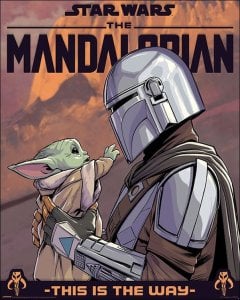 Simba Star Wars The Mandalorian Hello Little One Yoda - plakat 40x50 cm 1