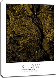 Coca-Cola Kijów złota mapa - obraz na płótnie 61x91,5 cm 1