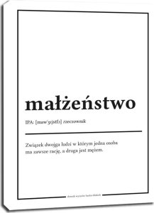 galeria plakatu Słownik wyrazów bardzo bliskich, małżeństwo - obraz na płótnie 40x50 cm 1