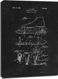 Patent Łyżwy Projekt z 1925, black - obraz na płótnie 60x80 cm 1