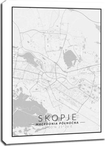 galeria plakatu Skopje mapa czarno biała - obraz na płótnie 30x40 cm 1