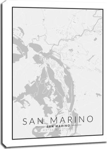 galeria plakatu San Marino mapa czarno biała - obraz na płótnie 70x100 cm 1