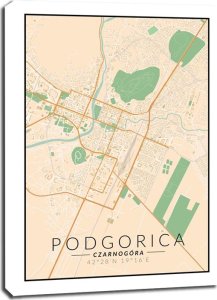 GbEye Podgorica mapa kolorowa - obraz na płótnie 20x30 cm 1