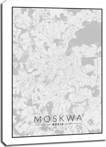 galeria plakatu Moskwa mapa czarno biała - obraz na płótnie 60x80 cm 1