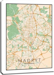 galeria plakatu Madryt mapa kolorowa - obraz na płótnie 90x120 cm 1
