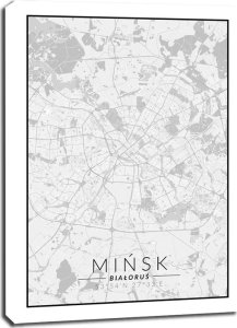 Pyramid Mińsk mapa czarno biała - obraz na płótnie 61x91,5 cm 1