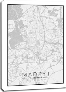 Nasza Księgarnia Madryt mapa czarno biała - obraz na płótnie 20x30 cm 1