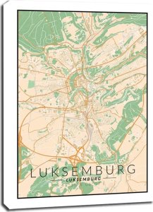 galeria plakatu Luksemburg mapa kolorowa - obraz na płótnie 20x30 cm 1