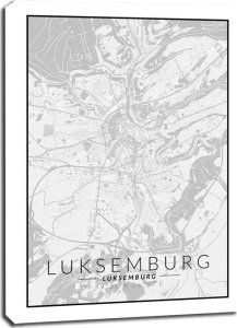 galeria plakatu Luksemburg mapa czarno biała - obraz na płótnie 30x40 cm 1
