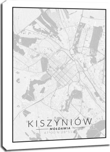 galeria plakatu Kiszyniow mapa czarno biała - obraz na płótnie 90x120 cm 1