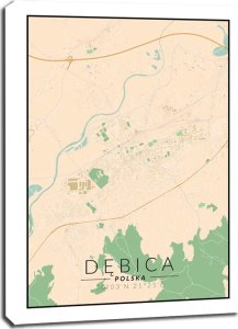 galeria plakatu Dębica mapa kolorowa - obraz na płótnie 50x70 cm 1