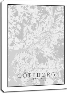galeria plakatu Goteborg mapa czarno biała - obraz na płótnie 40x50 cm 1