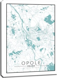 galeria plakatu Opole mapa blue - obraz na płótnie 90x120 cm 1