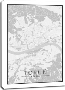 galeria plakatu Toruń mapa czarno biała - obraz na płótnie 70x100 cm 1