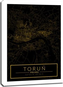 galeria plakatu Toruń mapa złota - obraz na płótnie 90x120 cm 1