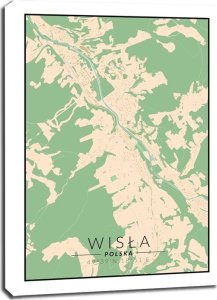Feeby Wisła mapa kolorowa - obraz na płótnie 50x70 cm 1