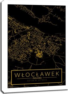 Nasza Księgarnia Włocławek mapa złota - obraz na płótnie 70x100 cm 1