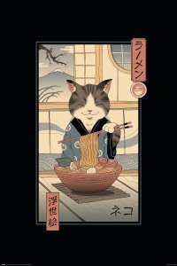 galeria plakatu Vincent Trinidad Neko Ramen Ukiyoe - plakat 61x91,5 cm 1