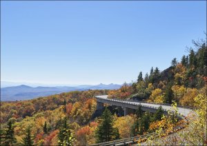 Feeby The Linn Cove Viaduct, a 1243-ft. concrete segmental bridge on the Blue Ridge Parkway, near Linville, North Carolina., Carol Highsmith - plakat 60x40 cm 1