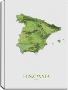 galeria plakatu Hiszpania, mapa - obraz na płótnie 40x50 cm 1