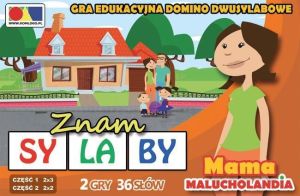 Komlogo Gra domino. Znam sylaby. Cz. 1 i 2 - zestaw Mama 1