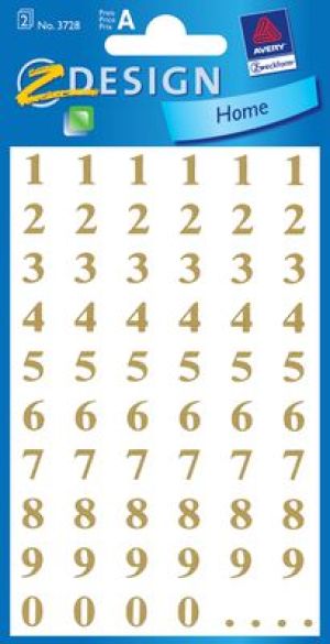 Avery Zweckform Naklejki złote cyfry (151975) 1