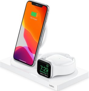 Belkin BOOST CHARGE 3 in 1 Wireless Charger for iPhone Apple Watch AirPods White Uszkodzone opakowanie standard 1