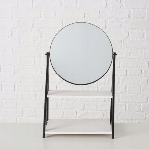 Lusterko stojące z półką ACAPULCO, okrągłe, wys. 50,5 cm 6