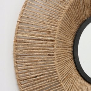 Dekoracyjne lustro w jutowej ramie ZAIKA, Ø 50 cm 3