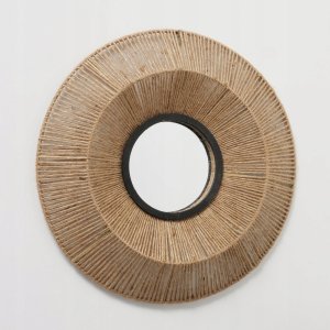Dekoracyjne lustro w jutowej ramie ZAIKA, Ø 50 cm 4