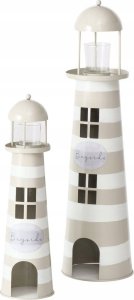Zestaw metalowych dekoracji w kształcie latarni morskich SANDS, wys. 40-57 cm 1