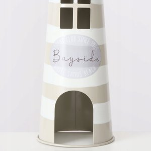 Zestaw metalowych dekoracji w kształcie latarni morskich SANDS, wys. 40-57 cm 4