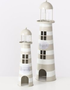 Zestaw metalowych dekoracji w kształcie latarni morskich SANDS, wys. 40-57 cm 9