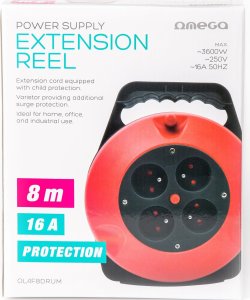 Kabel przedłużacz 230V 8m 16A czarny na bębnie 4 gniazda PLATINET (46090) 4