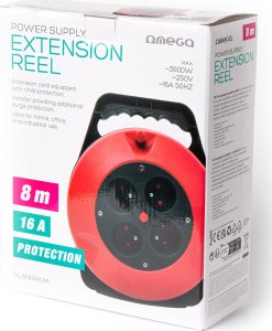 Kabel przedłużacz 230V 8m 16A czarny na bębnie 4 gniazda PLATINET (46090) 5