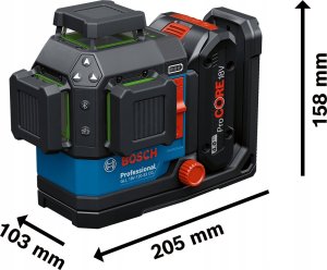 Bosch Laser krzyżowy GLL 18V-120-33 CG + 1x4.0Ah zielony 35 m 3