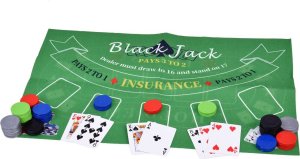 Zestaw Gra karciana 2w1 Poker i BlackJack Żetony + karty + plansza GR0706 11
