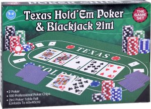 Zestaw Gra karciana 2w1 Poker i BlackJack Żetony + karty + plansza GR0706 14