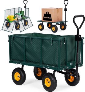 Wózek transportowy ogrodowy 400 kg do traktorka otwierane burty duże pompowane koła MultiGarden 1