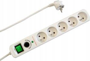 Przedłużacz 5 gniazd 1,5 m z filtrem przeciwprzepięciowym Biały 2