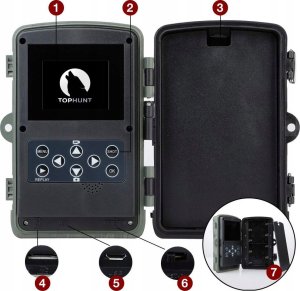 Kamera Leśna IR 850nm TOPHUNT Fotopułapka Myśliwska FHD Polskie Menu 16Mpx 15