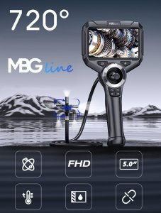 Kamera Inspekcyjna RUCHOMA GŁOWICA 720 Endoskop Boroskop IP67 Warsztatowa 5