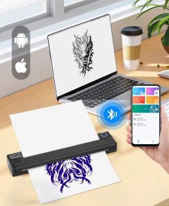 Mini Drukarka termiczna Przenośna do Tatuaży Dokumentów Zdjęć A4 Zenwire TP-820 2