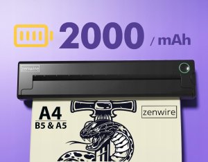 Mini Drukarka termiczna Przenośna do Tatuaży Dokumentów Zdjęć A4 Zenwire TP-820 5