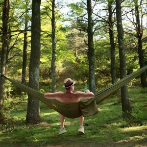 DUŻY HAMAK Z MOSKITIERĄ TURYSTYCZNY OGRODOWY MOCNY 270X140 CM ZESTAW 180 KG 8