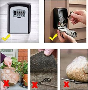 SEJF SKRYTKA NA KLUCZE SKRZYNKA KASETKA NA ŚCIANĘ SZYFR KOD AirBnB BOOKING 14