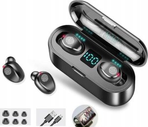 SŁUCHAWKI BEZPRZEWODOWE F9 POWERBANK BLUETOOTH 5.1 ETUI PREZENT 1