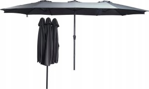 PARASOL OGRODOWY XXXL 2.7x4.6M SZARY SASKA GARDEN 1